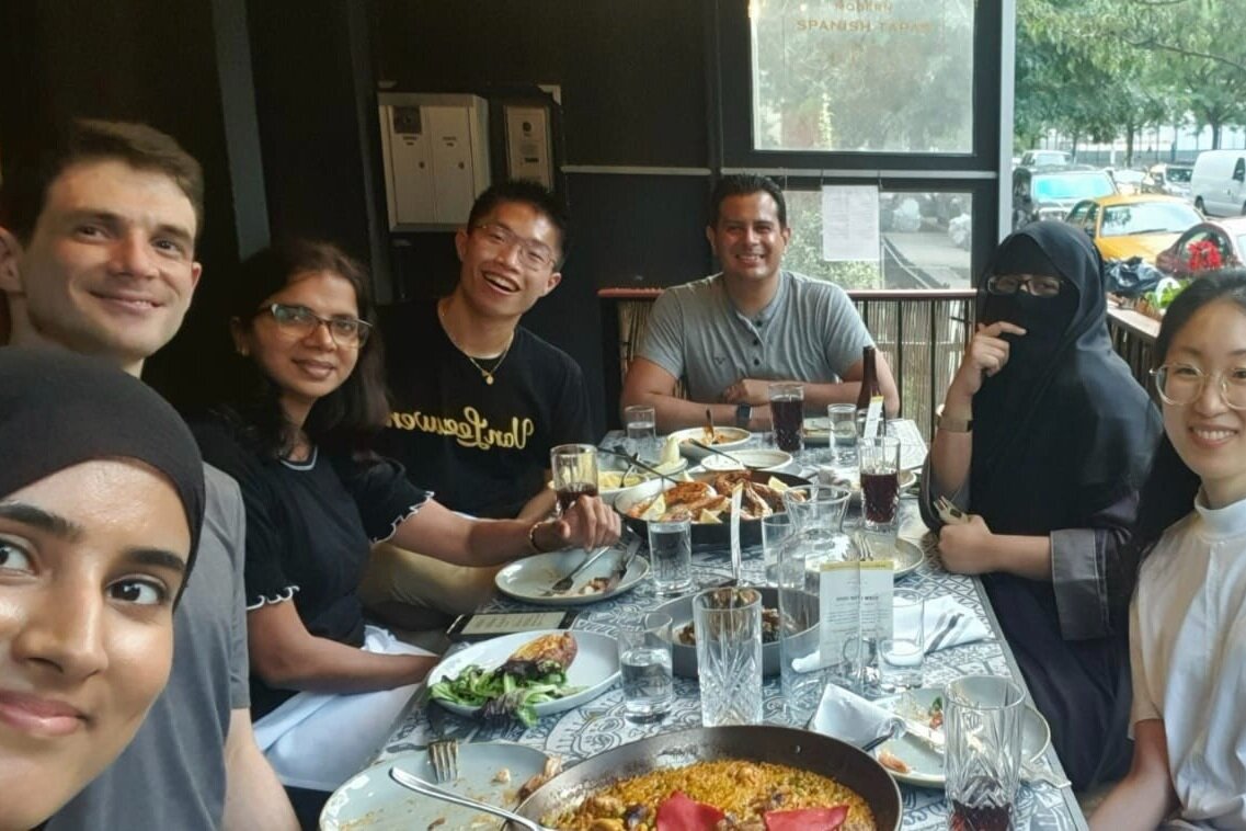 Lulab members at a dinner