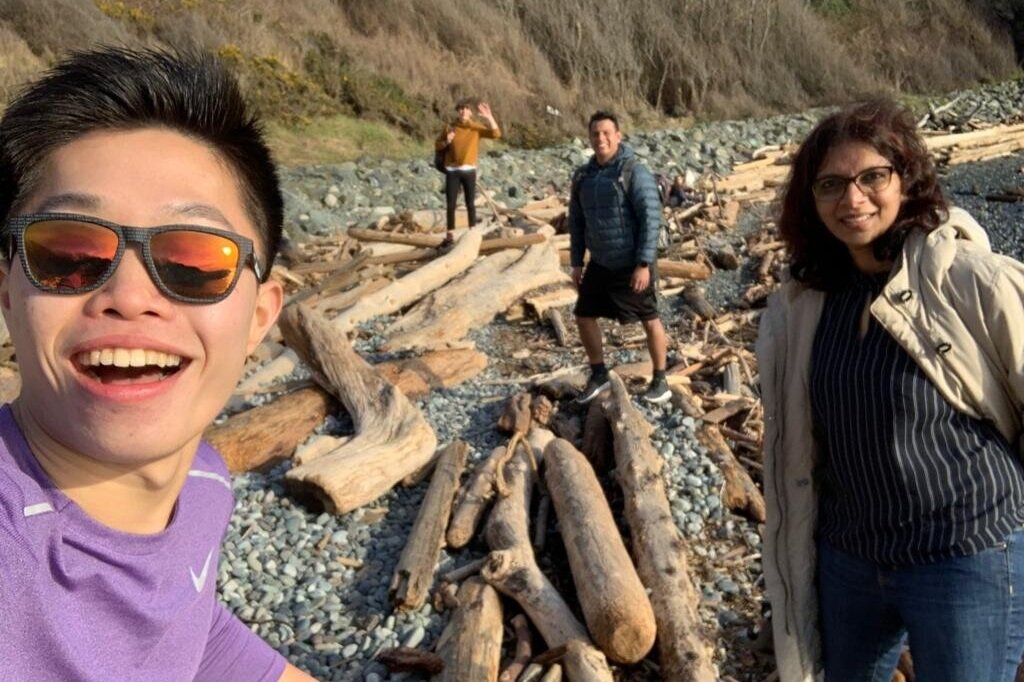 Lulab members hiking outdoors.